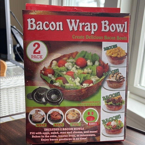 NIB Perfect Bacon Wrap Bowls 2 / Pack Black - Picture 1 of 2
